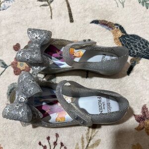 Mini Melissa Frozen Glitter Shoes - Silver size 11